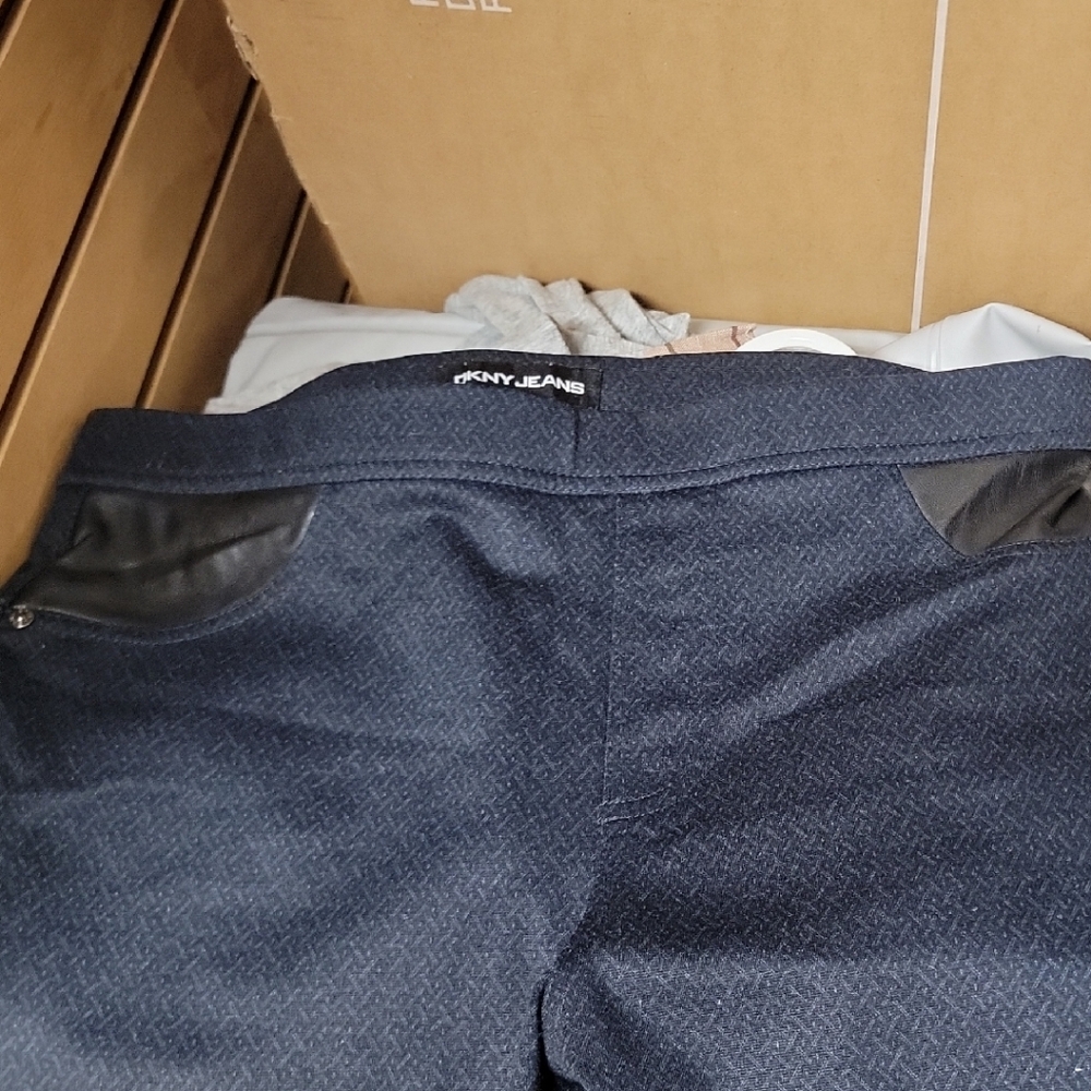 DKNY Navy Pants with Black Accents